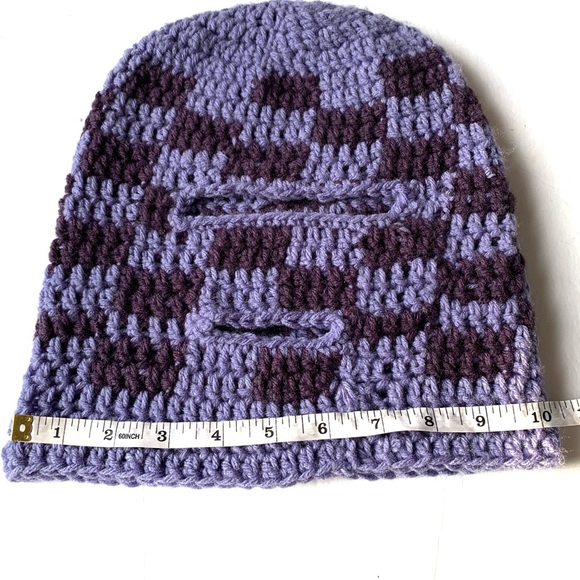 Crochet Balaclava Checkered Skirt Mask Winter Hat - Picture 8 of 10